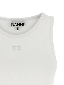 GANNI - GANNI - Logo embroidery tank top - Women’s Tops