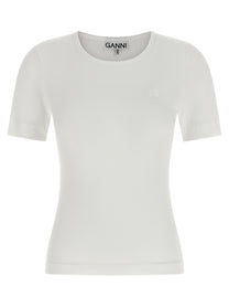 GANNI - GANNI - Logo embroidery t-shirt - Women’s Tops