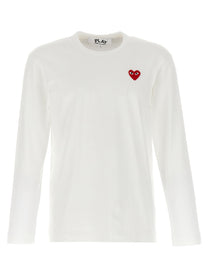 COMME DES GARÇONS PLAY Men's Logo Patch T-Shirt White