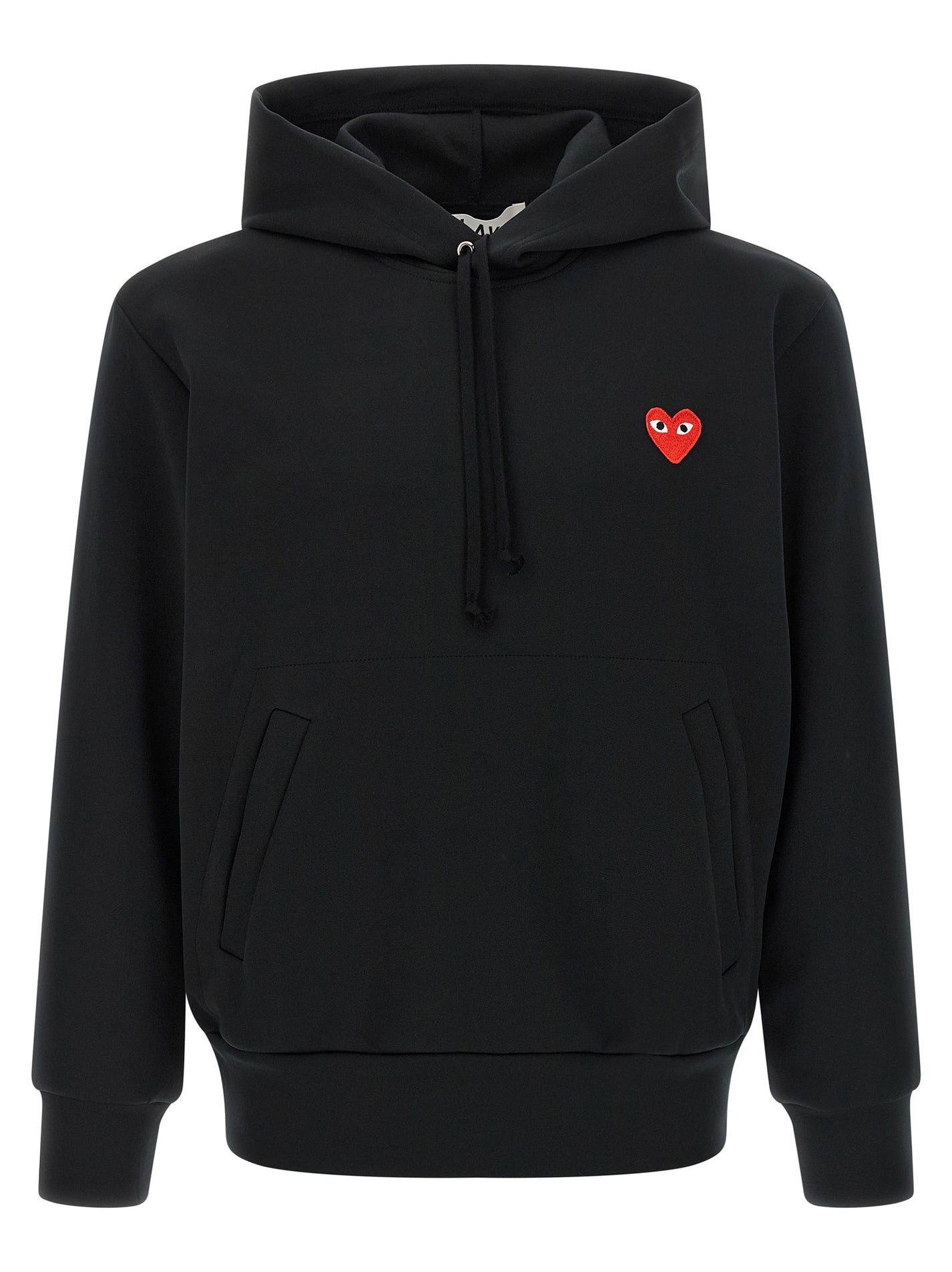 COMME DES GARÇONS PLAY - COMME DES GARÇONS PLAY Unisex Red Emblem Patch Hoodie Black - Women’s Sweatshirts