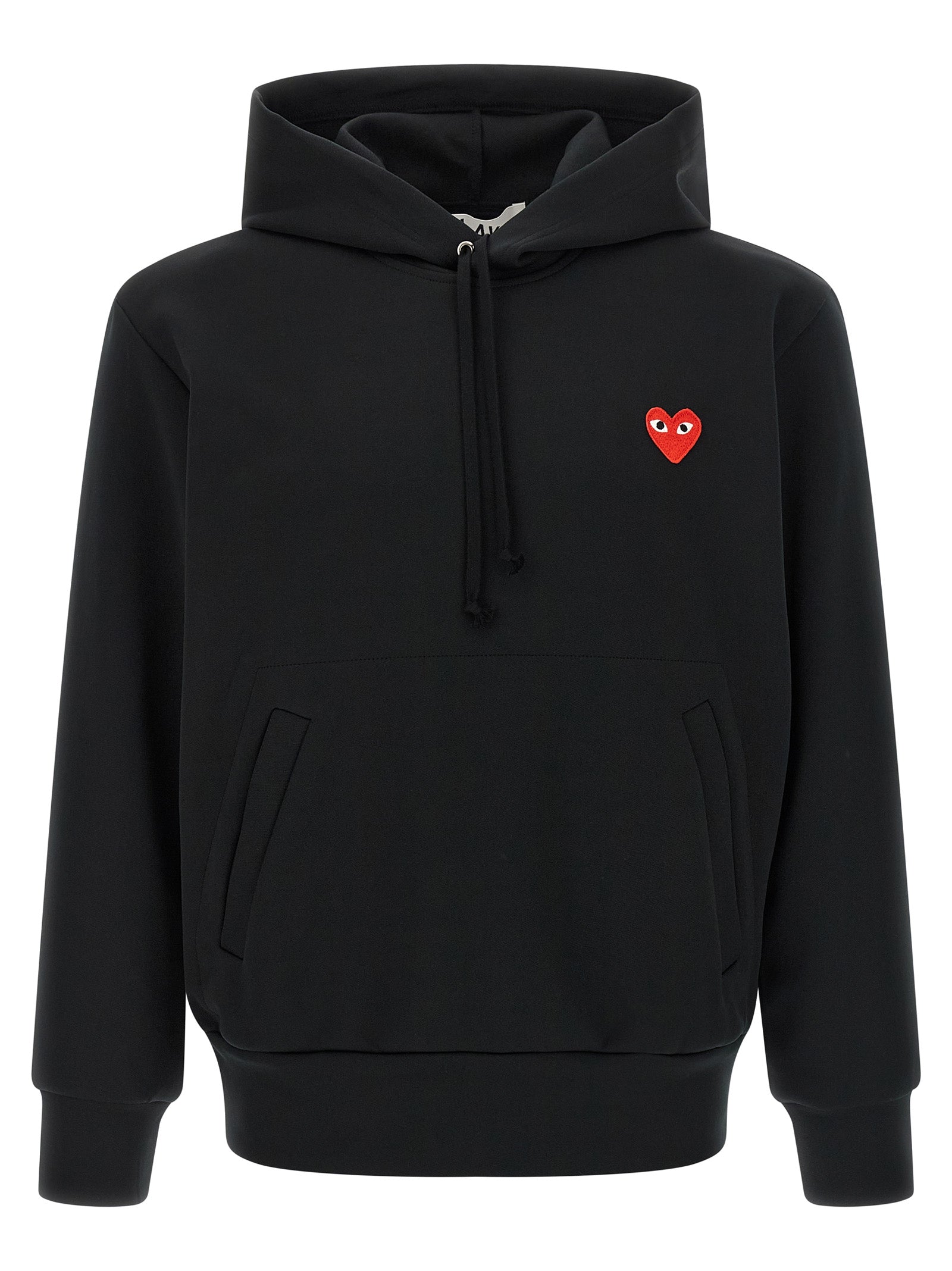 COMME DES GARÇONS PLAY - COMME DES GARÇONS PLAY Unisex Red Emblem Patch Hoodie Black - Women’s Sweatshirts