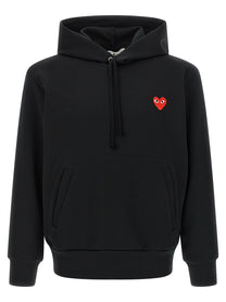 COMME DES GARÇONS PLAY - COMME DES GARÇONS PLAY Unisex Red Emblem Patch Hoodie Black - Women’s Sweatshirts