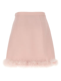 VALENTINO GARAVANI - VALENTINO GARAVANI Women’s Valentino Garavani Feathers Skirt Pink - Women’s Bottoms