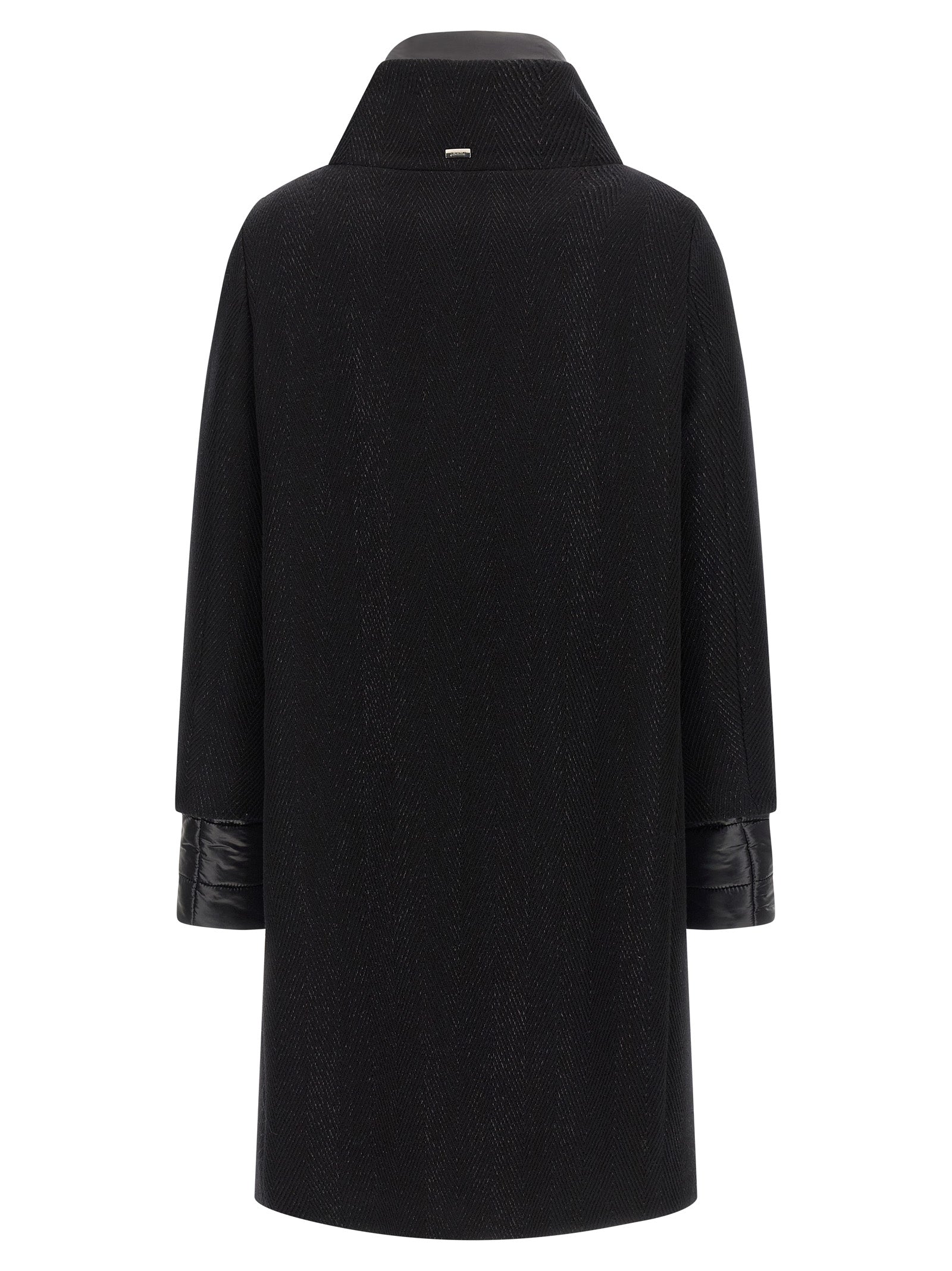 HERNO Women's Lamé Thread And Wool Coat Black