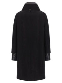 HERNO Women's Lamé Thread And Wool Coat Black