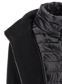 HERNO Women's Lamé Thread And Wool Coat Black