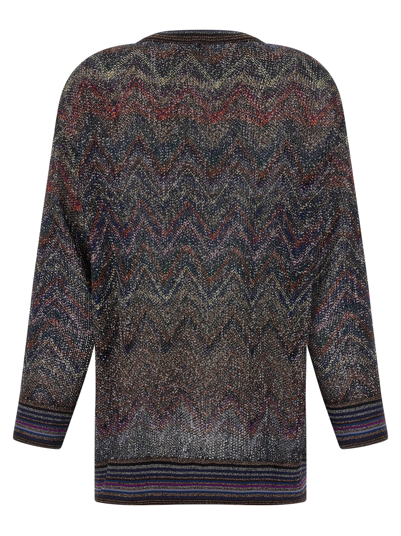 MISSONI - MISSONI Women’s Zigzag Pattern Cardigan Multicolor - Women’s Knitwear