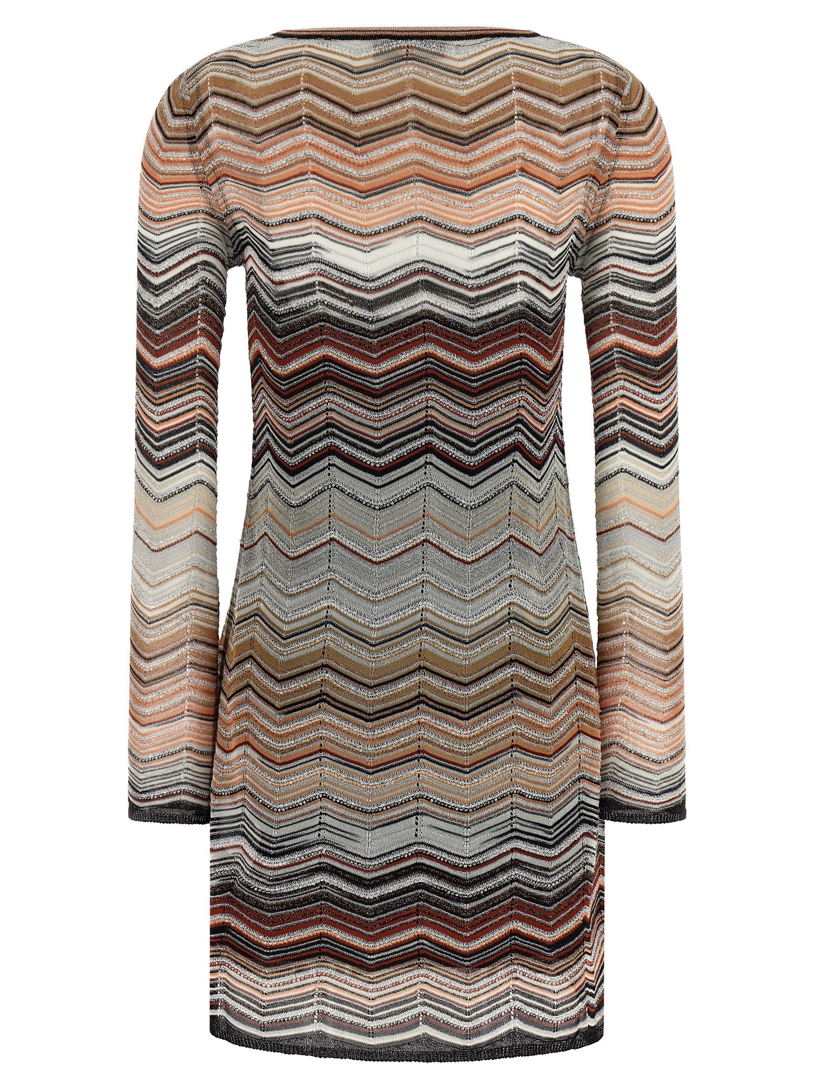 MISSONI Women's Chevron Lamé Dress Brown