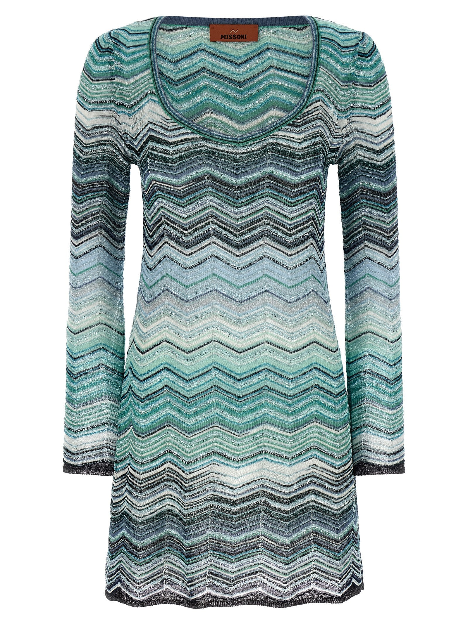 MISSONI Women's Chevron Lamé Dress Green