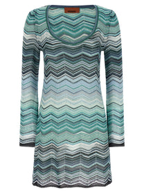 MISSONI Women's Chevron Lamé Dress Green