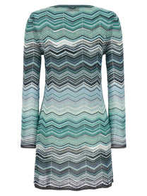 MISSONI Women's Chevron Lamé Dress Green