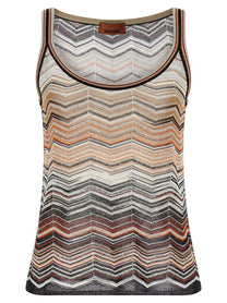 MISSONI Women's Tank Top Chevron Lamé Multicolor