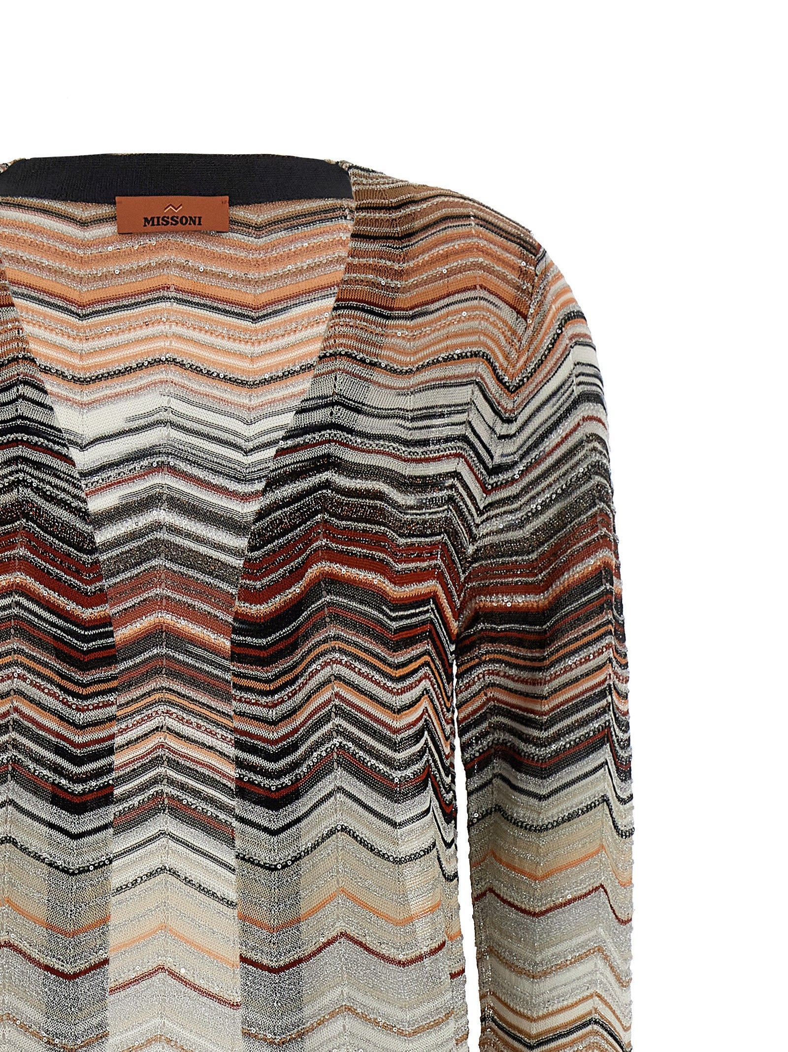 MISSONI - MISSONI Women’s Chevron Lamé Cardigan Multicolor - Women’s Knitwear