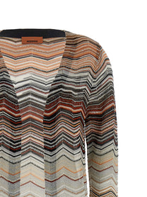 MISSONI - MISSONI Women’s Chevron Lamé Cardigan Multicolor - Women’s Knitwear