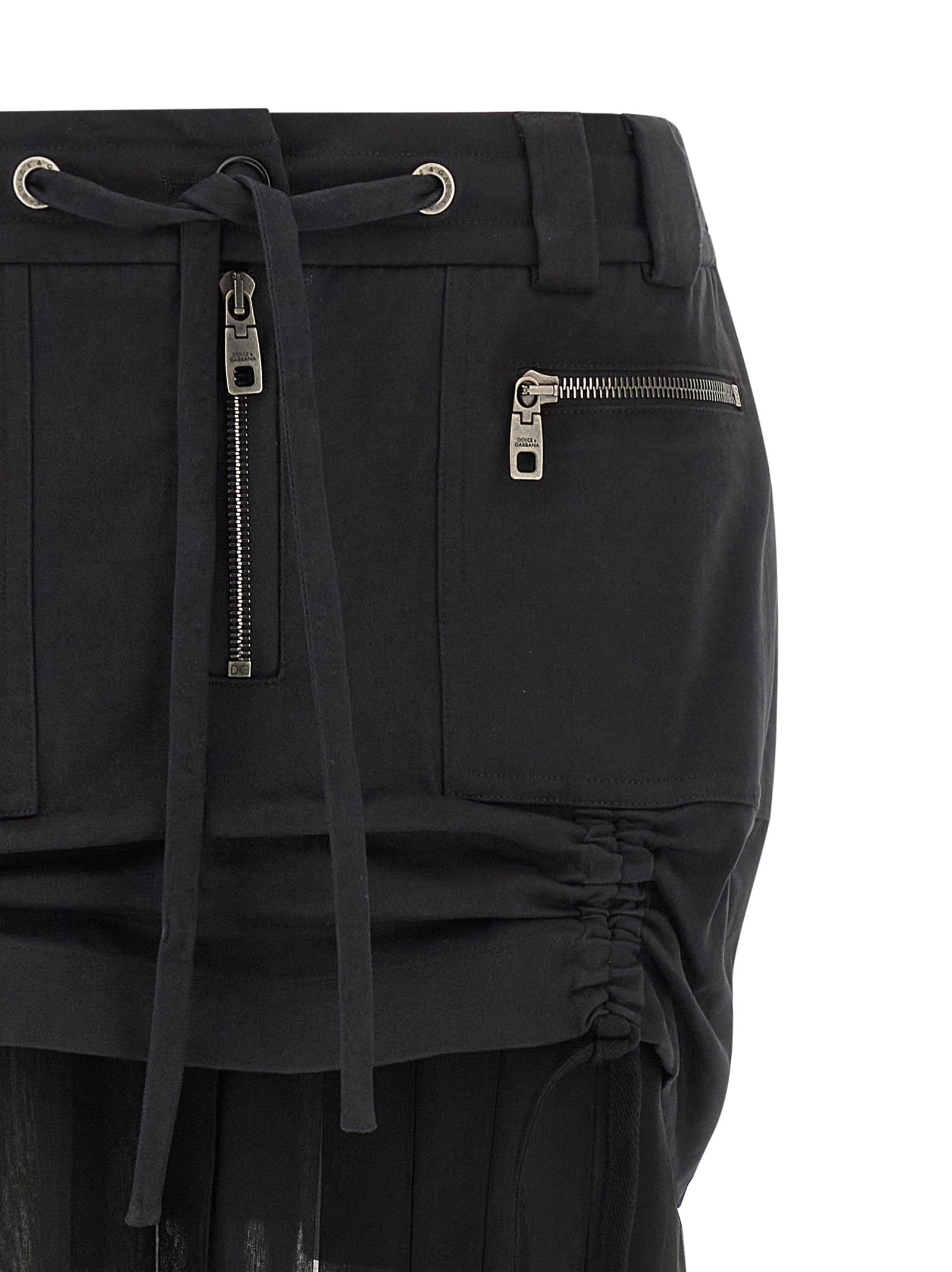 DOLCE &amp; GABBANA - DOLCE &amp; GABBANA - Twill and chiffon skirt - Women’s Bottoms