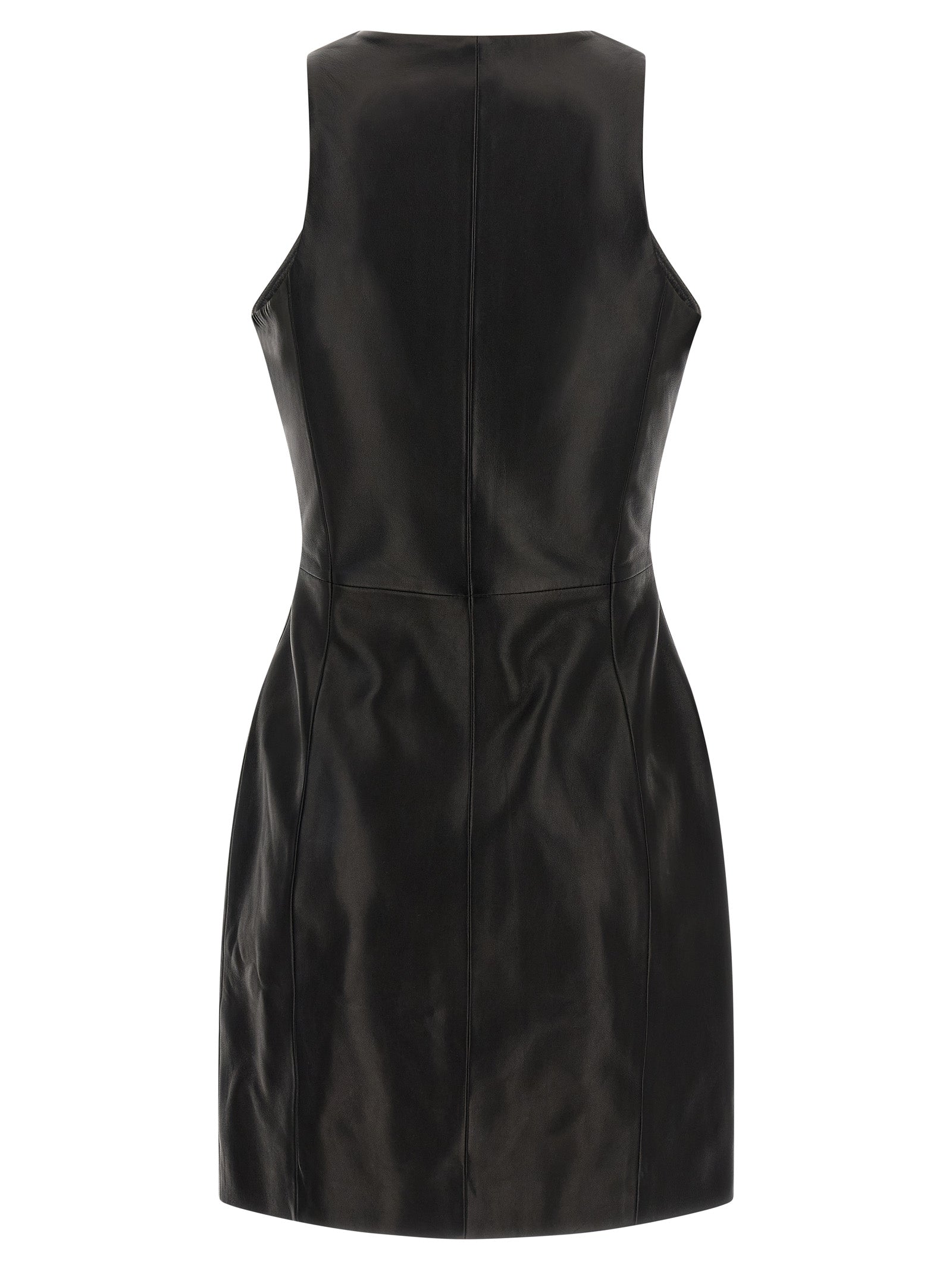 BALMAIN - BALMAIN Women’s Maxi Zip Leather Dress Black - Women’s Clothing