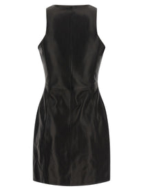 BALMAIN - BALMAIN Women’s Maxi Zip Leather Dress Black - Women’s Clothing