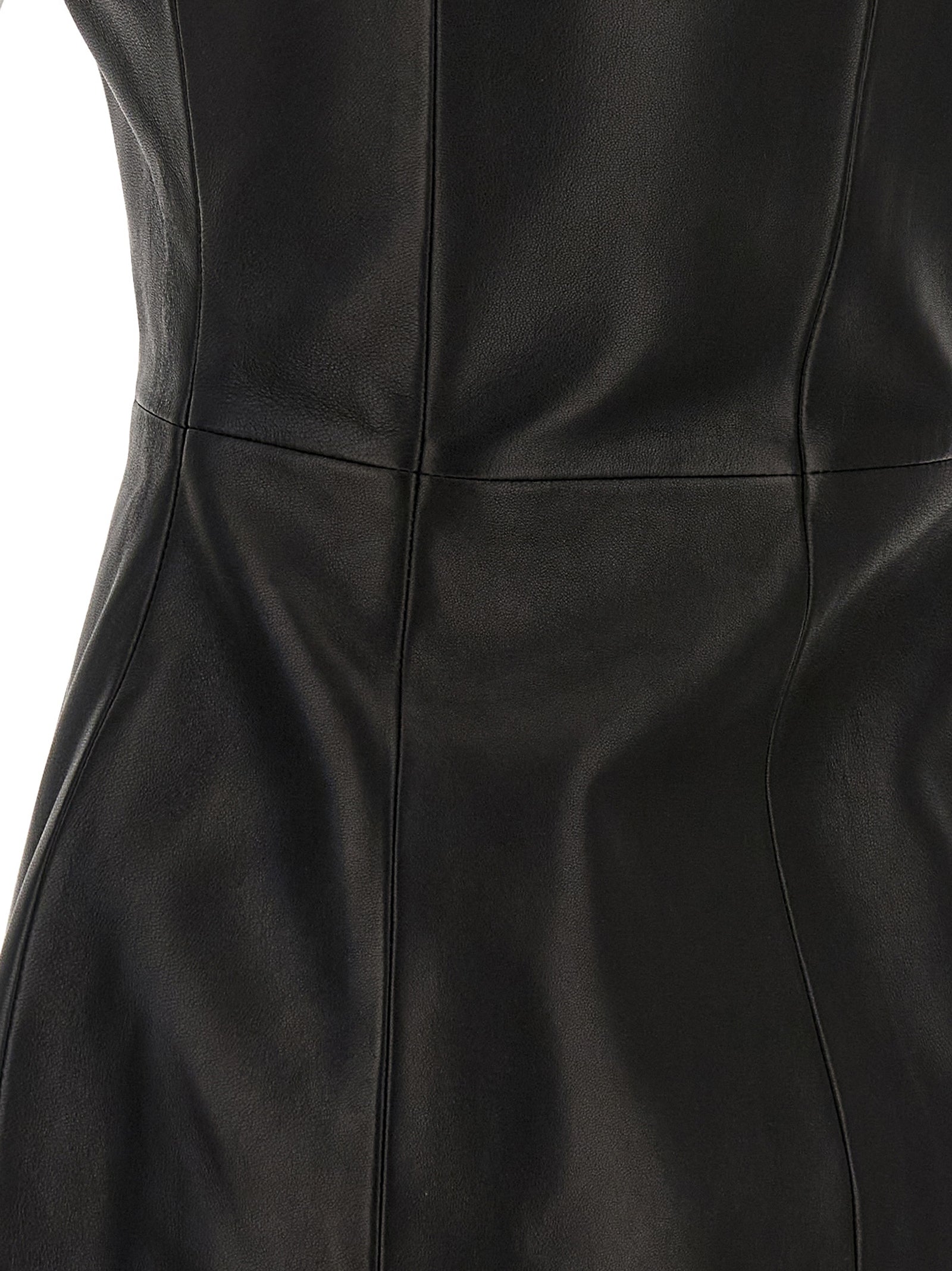 BALMAIN - BALMAIN Women’s Maxi Zip Leather Dress Black - Women’s Clothing