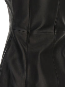 BALMAIN - BALMAIN Women’s Maxi Zip Leather Dress Black - Women’s Clothing