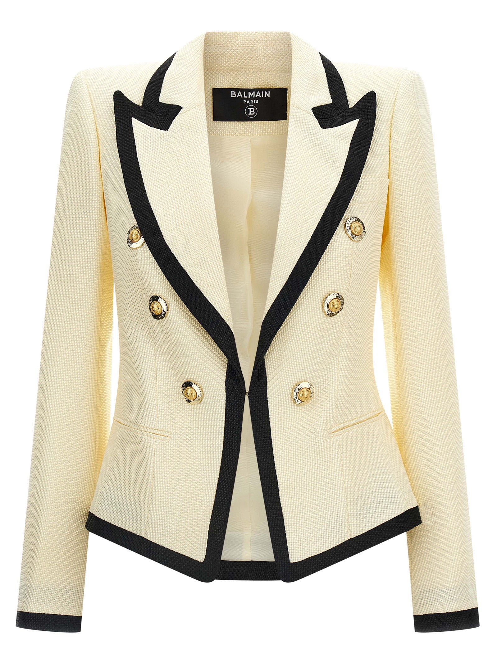 BALMAIN Women's Maxi Shoulder Strap Blazer White/Black