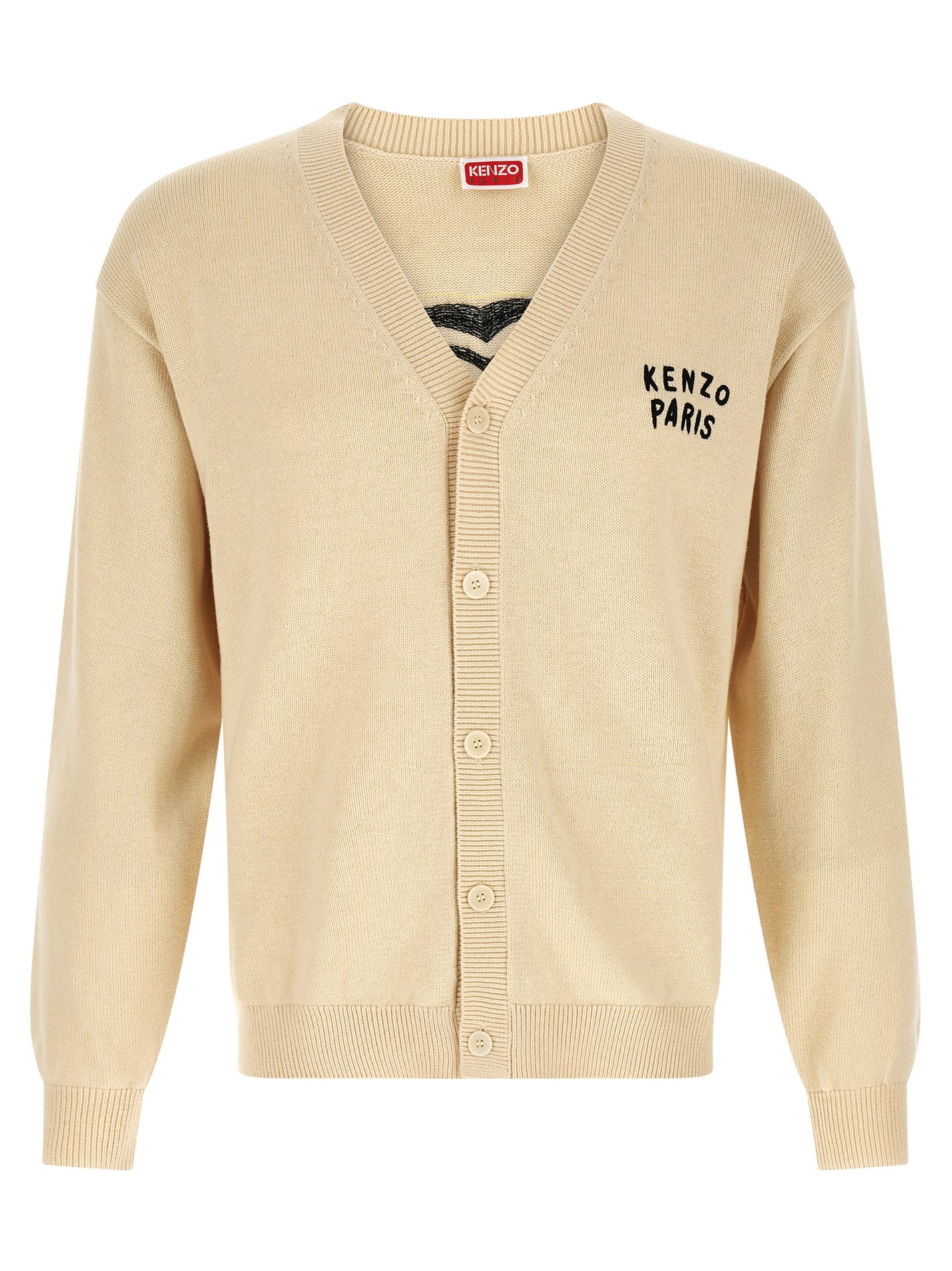 KENZO - KENZO Men’s Kenzo Boke Heart Cardigan Beige - Men’s Knitwear