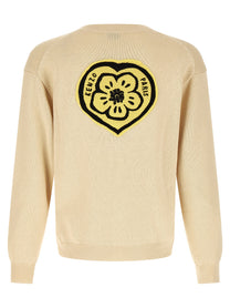 KENZO - KENZO Men’s Kenzo Boke Heart Cardigan Beige - Men’s Knitwear