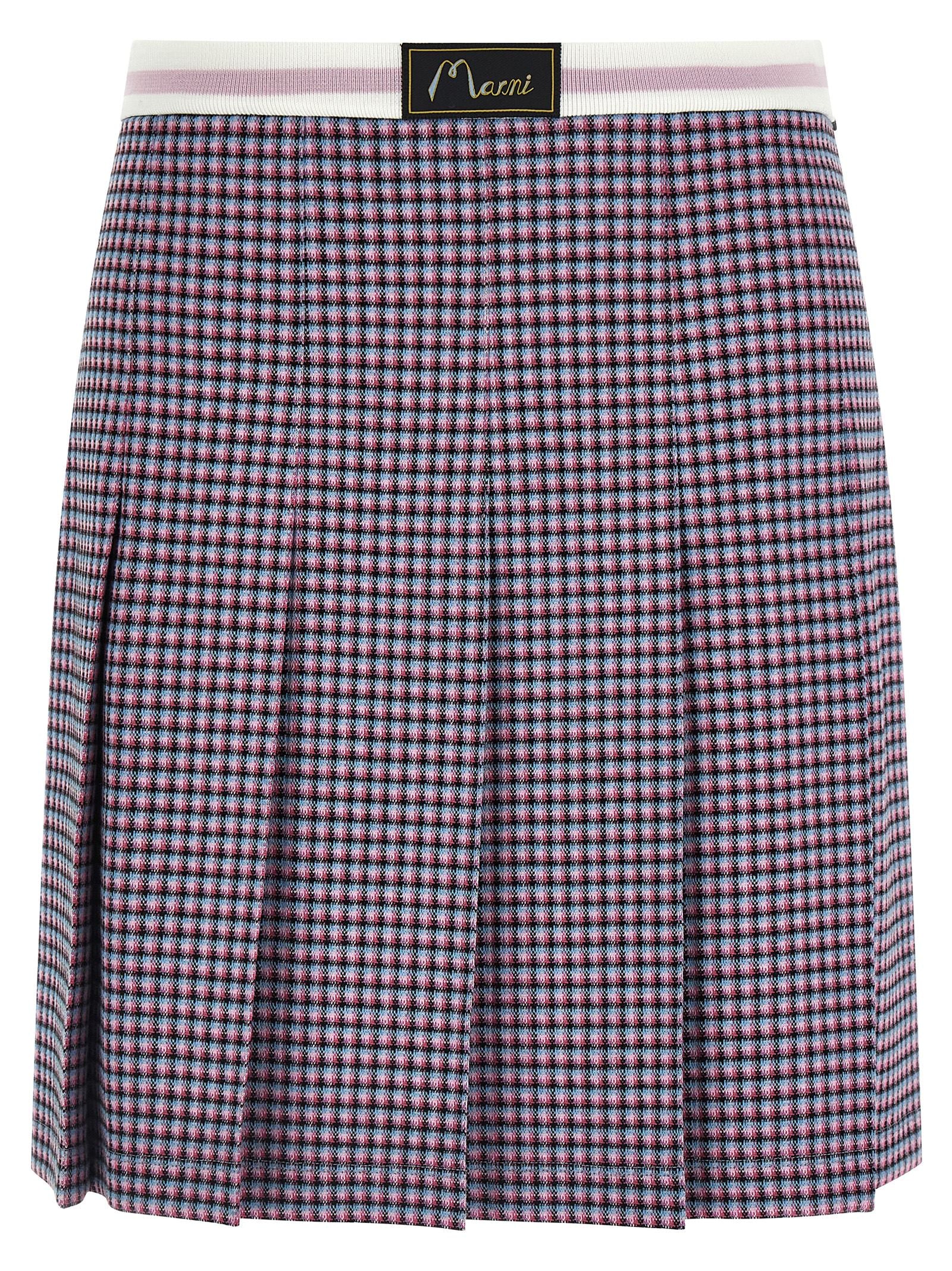 MARNI - MARNI Women’s Houndstooth Skirt Purple - Women’s Bottoms