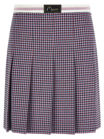 MARNI - MARNI Women’s Houndstooth Skirt Purple - Women’s Bottoms