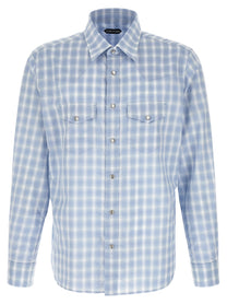 TOM FORD Men's Western Shirt Light Blue
