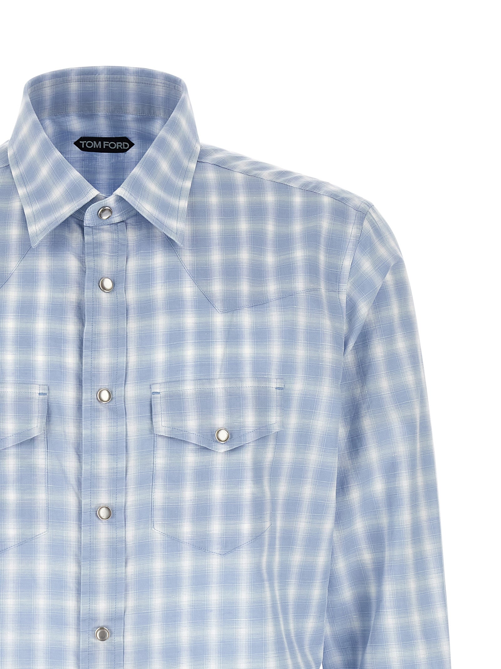 TOM FORD Men's Western Shirt Light Blue