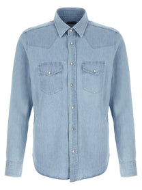 TOM FORD Men's Western Shirt Light Blue