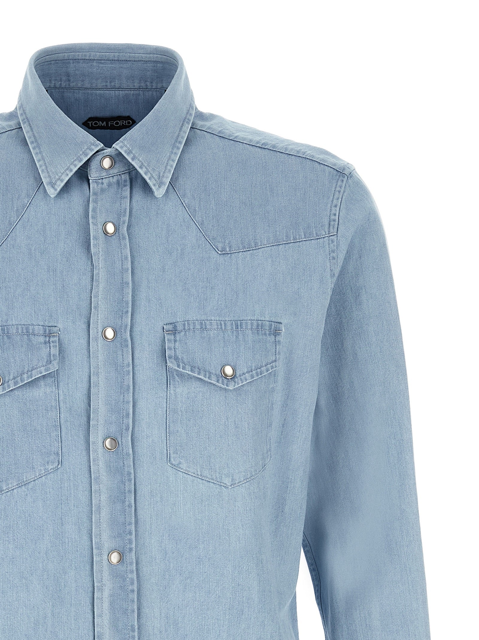 TOM FORD Men's Western Shirt Light Blue