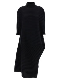 ISSEY MIYAKE - ISSEY MIYAKE Women’s Cotton Cashmere Knit Dress Black - Women’s Clothing
