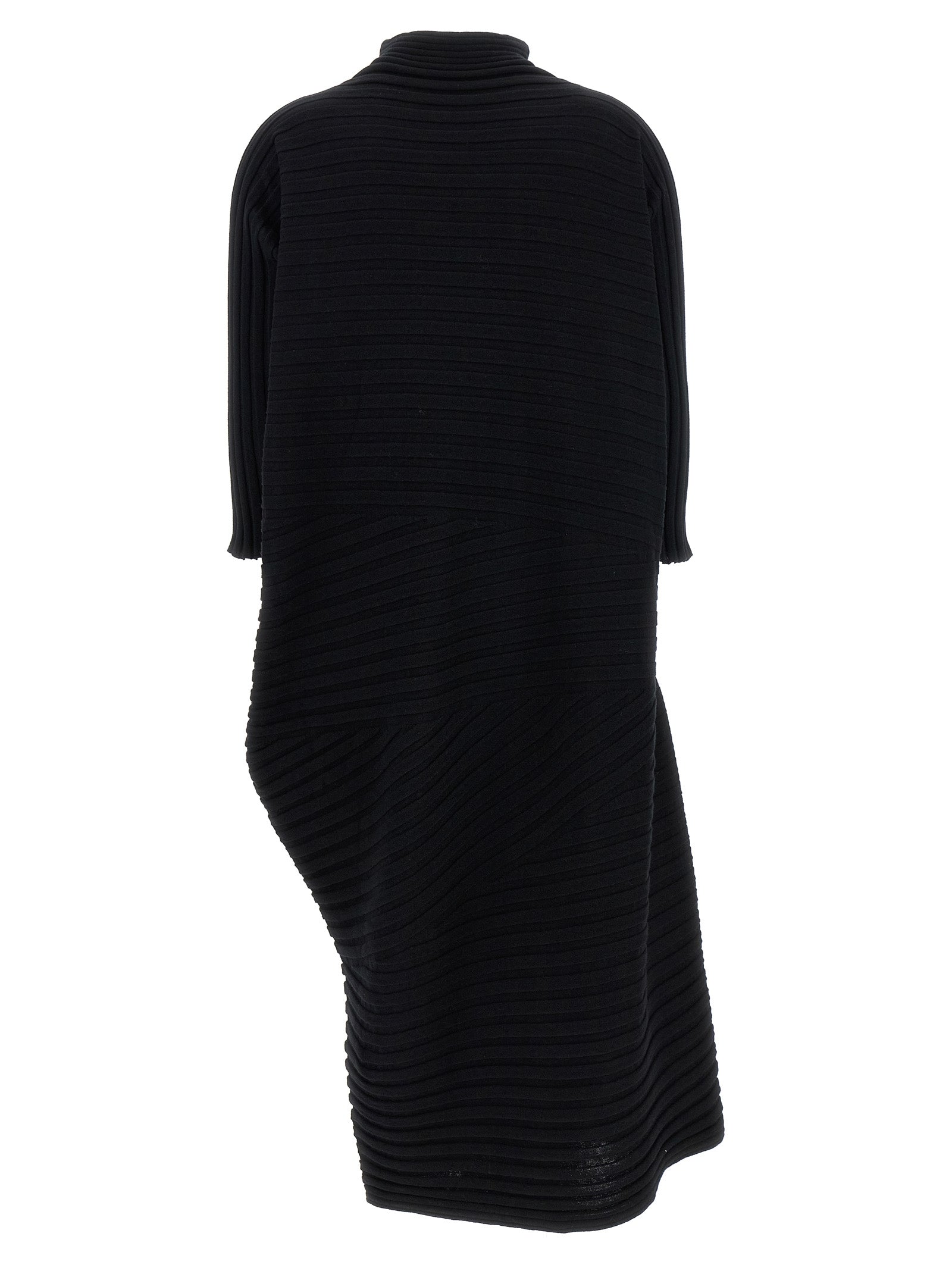 ISSEY MIYAKE - ISSEY MIYAKE Women’s Cotton Cashmere Knit Dress Black - Women’s Clothing