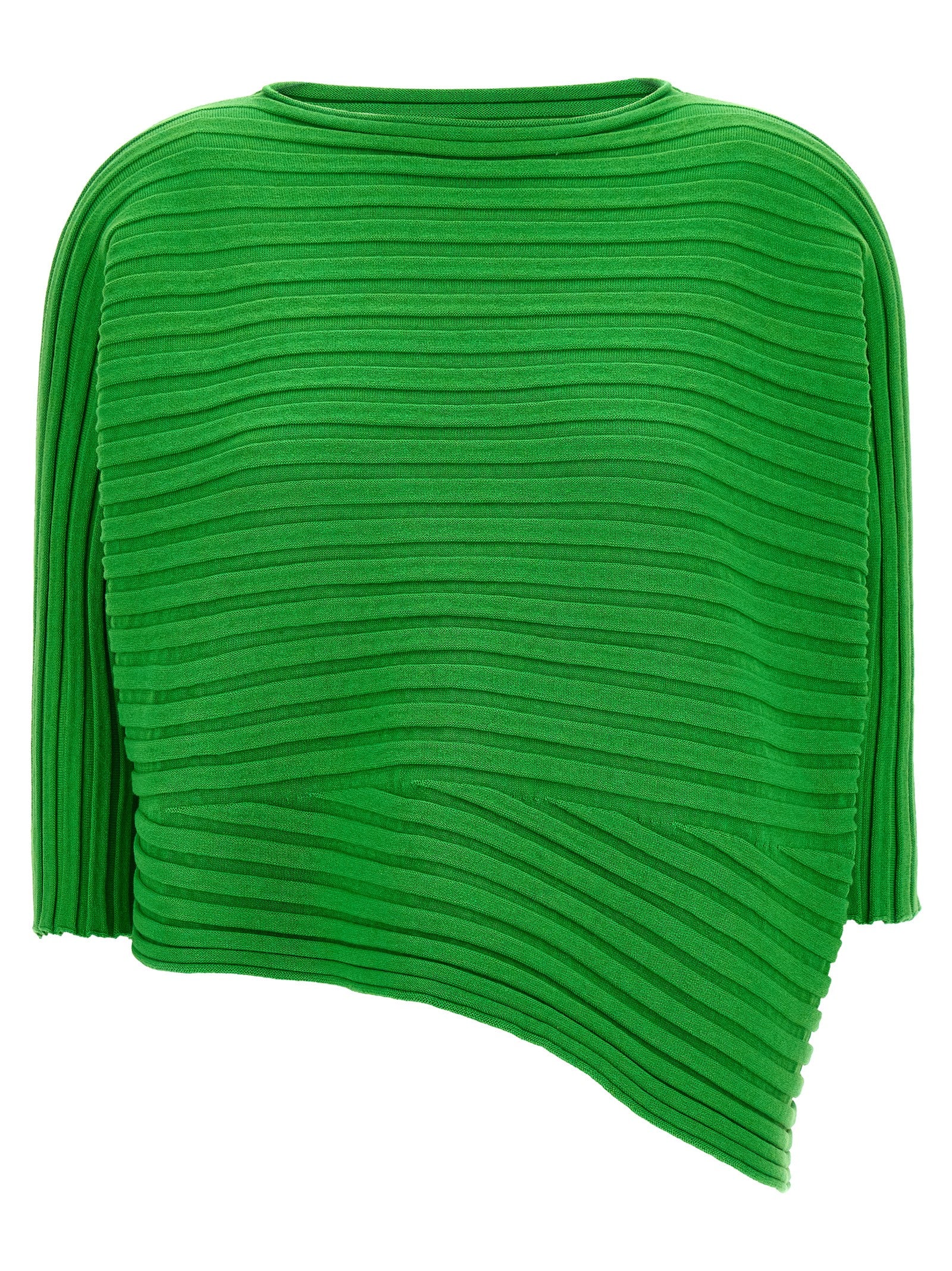 ISSEY MIYAKE - ISSEY MIYAKE Women’s Cotton Cashmere Knit Top Green - Women’s Tops