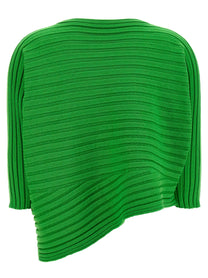 ISSEY MIYAKE - ISSEY MIYAKE Women’s Cotton Cashmere Knit Top Green - Women’s Tops
