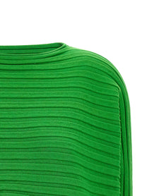 ISSEY MIYAKE - ISSEY MIYAKE Women’s Cotton Cashmere Knit Top Green - Women’s Tops