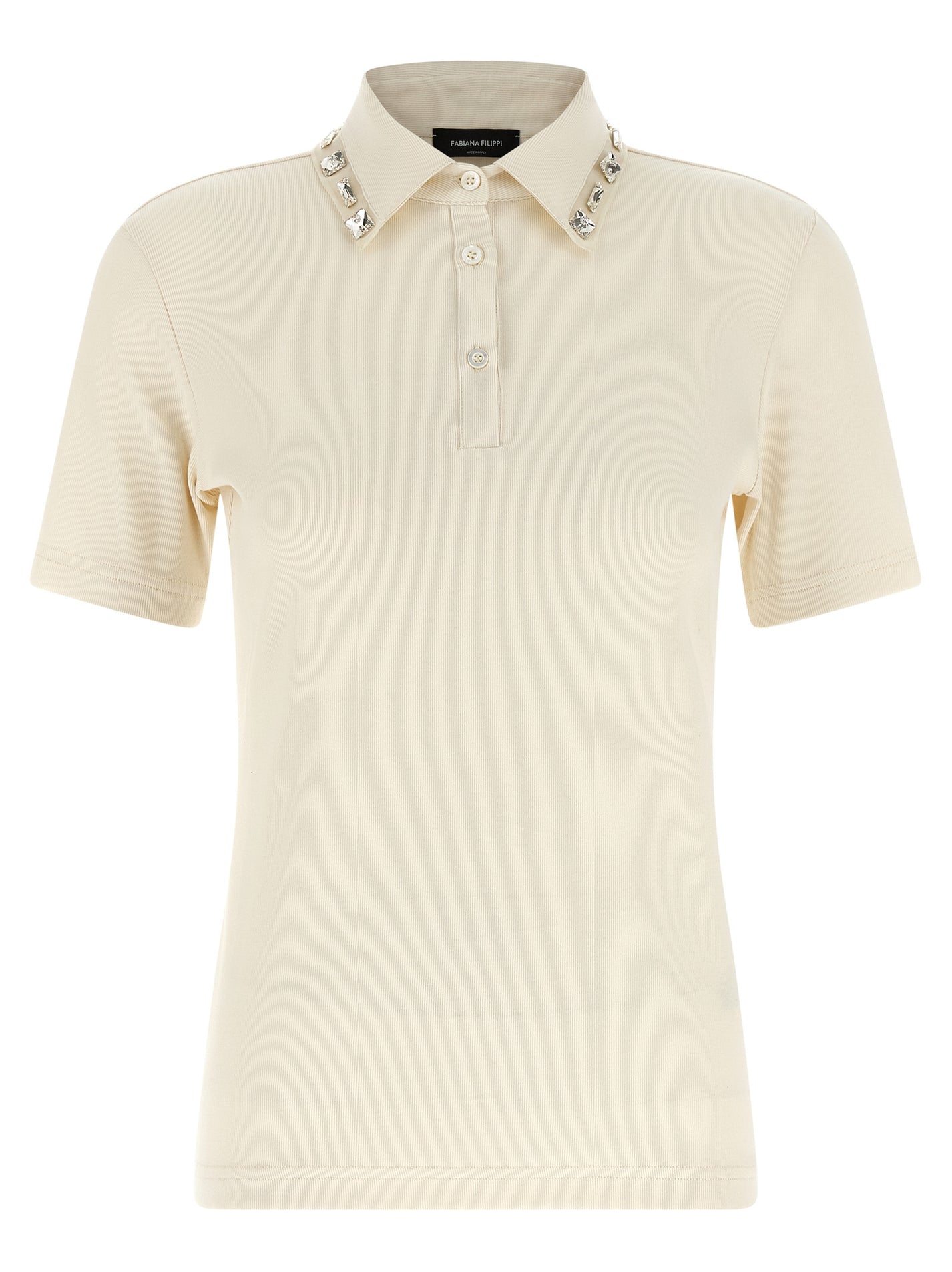FABIANA FILIPPI - FABIANA FILIPPI - Crystal collar polo shirt - Women’s Tops