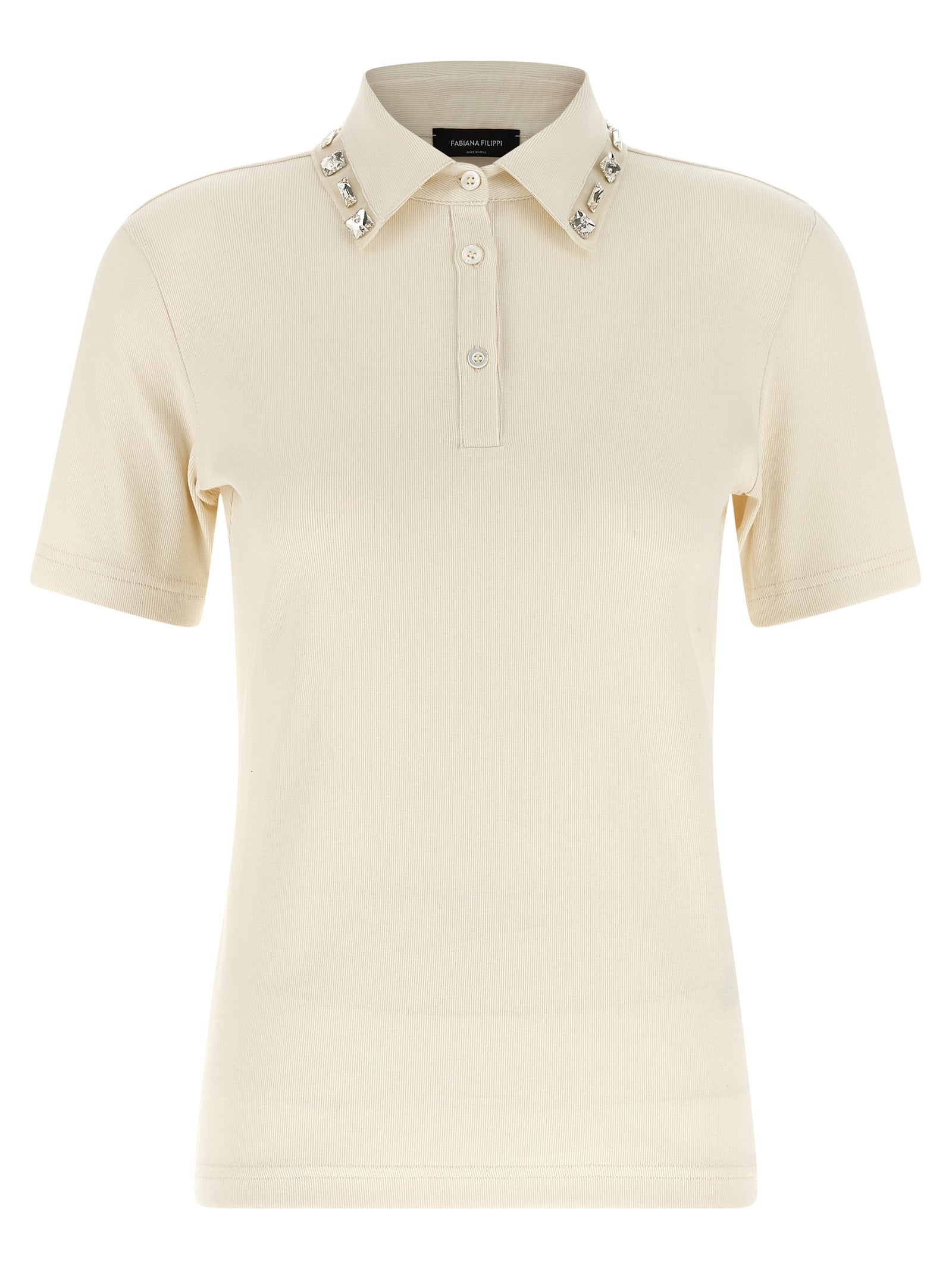 FABIANA FILIPPI - FABIANA FILIPPI - Crystal collar polo shirt - Women’s Tops