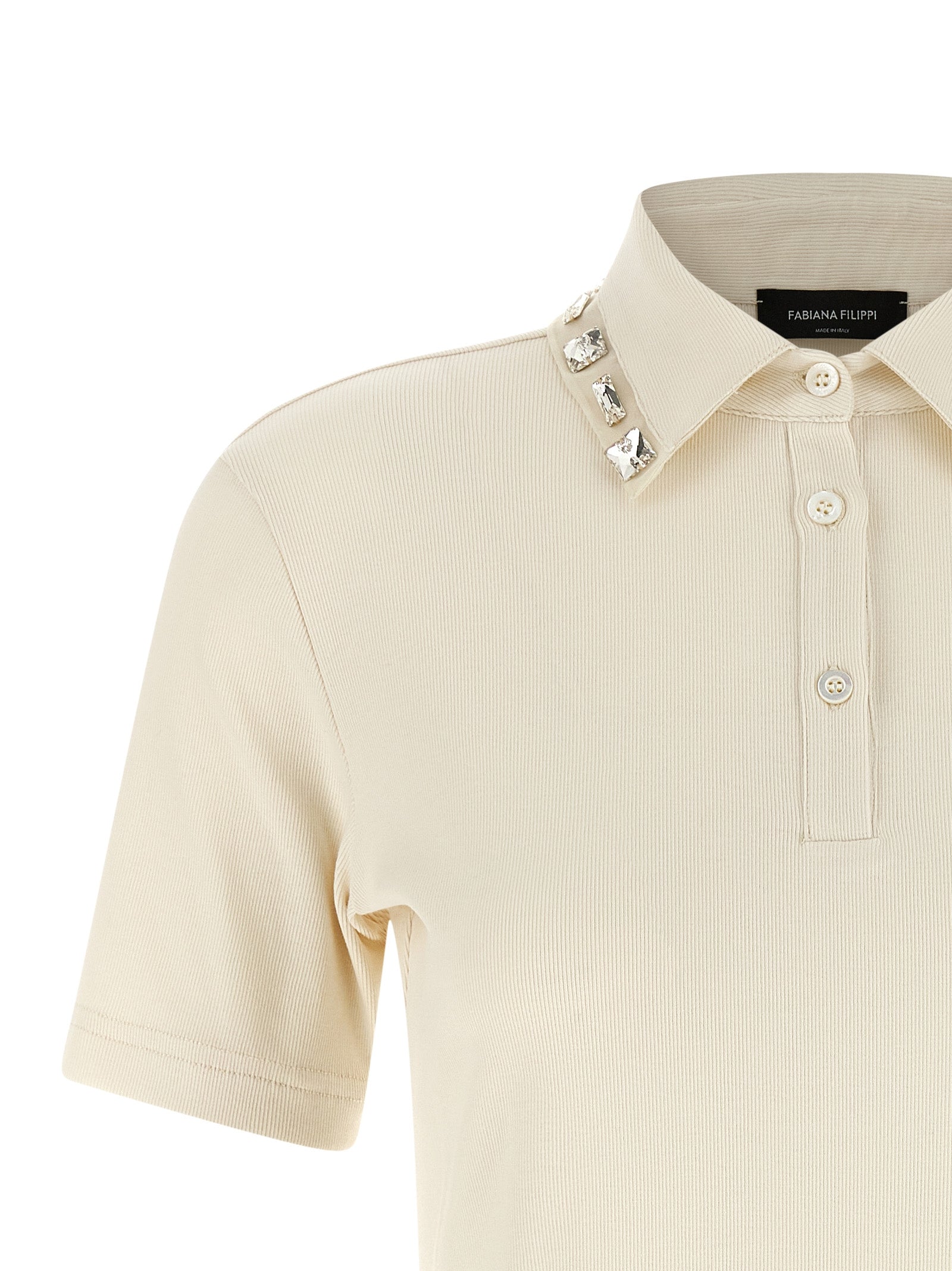 FABIANA FILIPPI - FABIANA FILIPPI - Crystal collar polo shirt - Women’s Tops