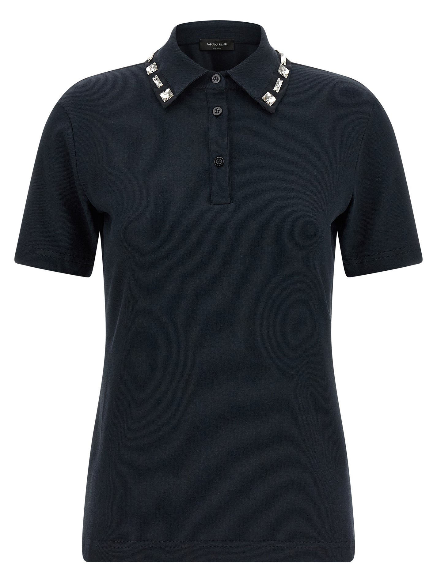 FABIANA FILIPPI - FABIANA FILIPPI - Crystal collar polo shirt - Women’s Tops