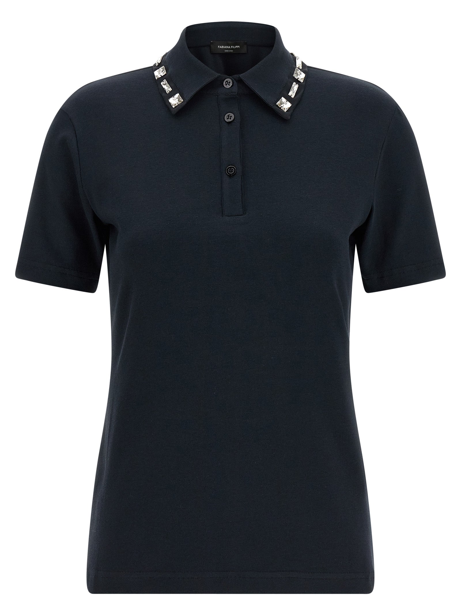 FABIANA FILIPPI - FABIANA FILIPPI - Crystal collar polo shirt - Women’s Tops