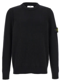 STONE ISLAND - STONE ISLAND Men’s Logo Badge Sweater Black - Men’s Knitwear