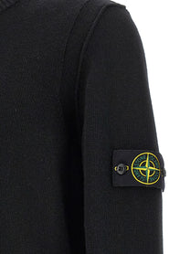 STONE ISLAND - STONE ISLAND Men’s Logo Badge Sweater Black - Men’s Knitwear