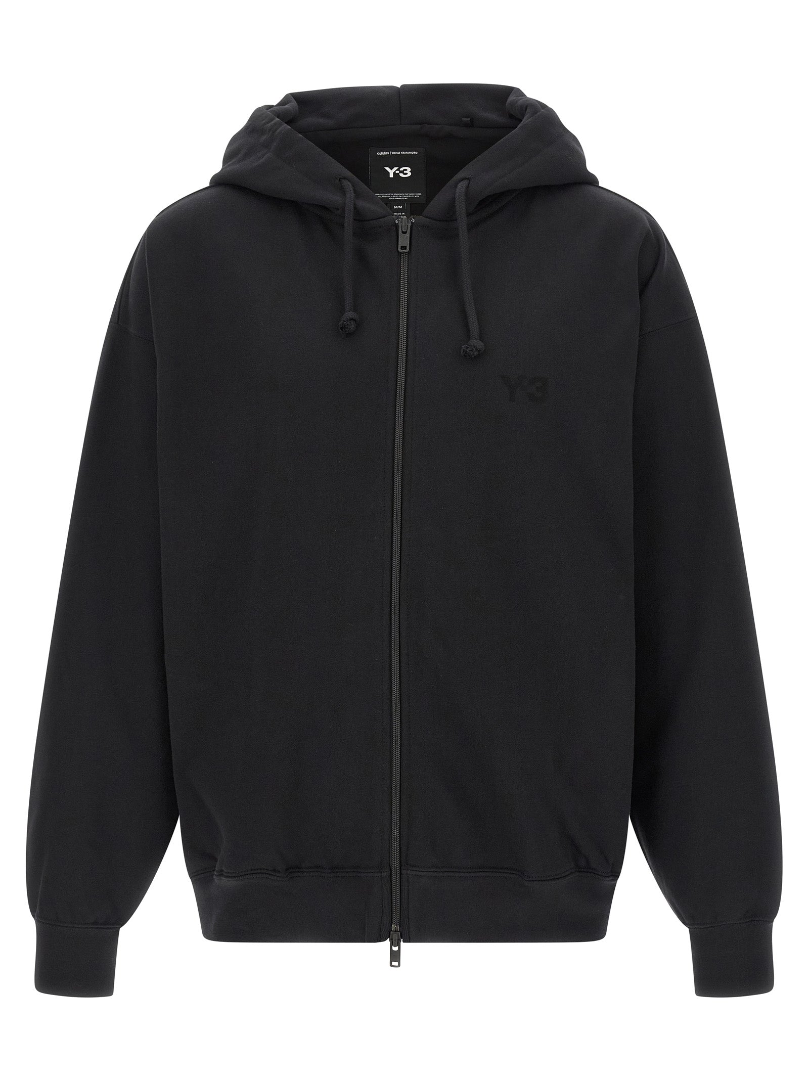 Y-3 - Y-3 Unisex Y-3 Brushed Terry Zip Hoodie Black - Women’s Sweatshirts