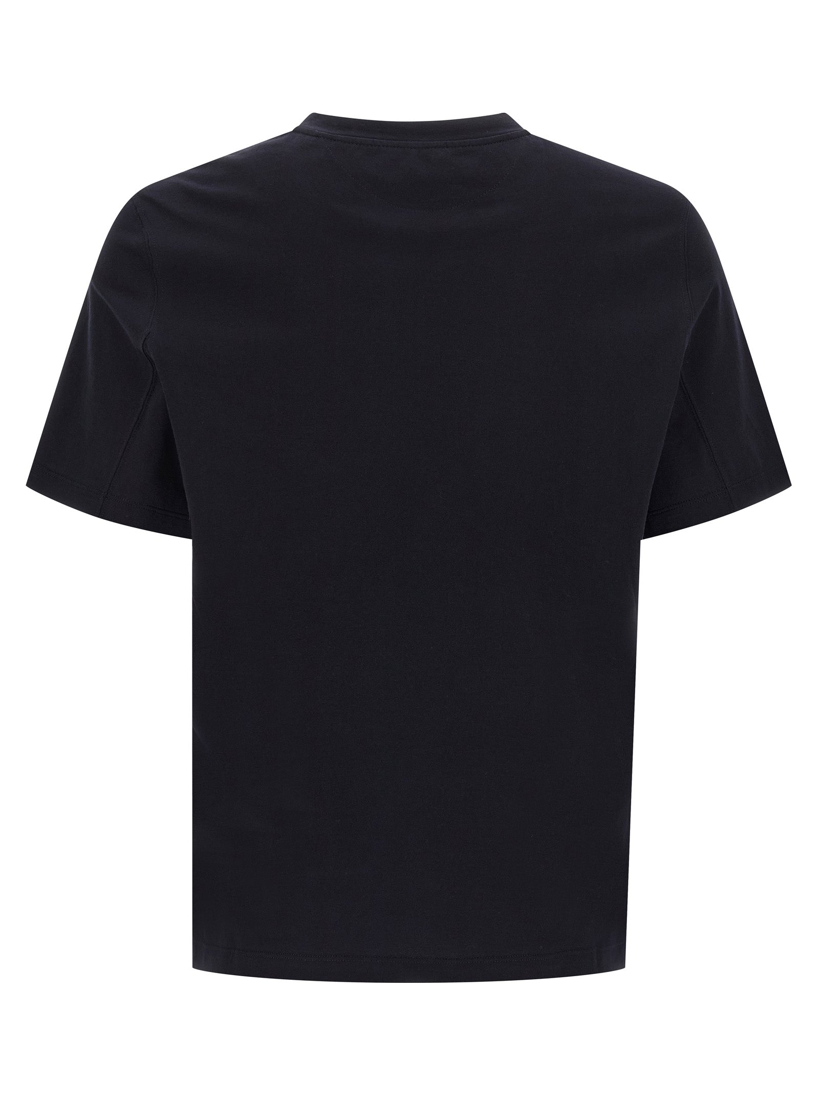 BRUNELLO CUCINELLI - BRUNELLO CUCINELLI Men’s Logo Print T-Shirt Blue - Men’s Tops