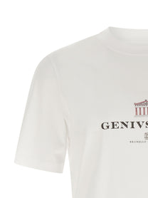 BRUNELLO CUCINELLI - BRUNELLO CUCINELLI Men’s Genius Loci T-Shirt White - Men’s Tops
