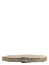 BRUNELLO CUCINELLI - BRUNELLO CUCINELLI Women’s Suede Belt Gray - Women’s Accessories