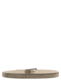 BRUNELLO CUCINELLI - BRUNELLO CUCINELLI Women’s Suede Belt Gray - Women’s Accessories