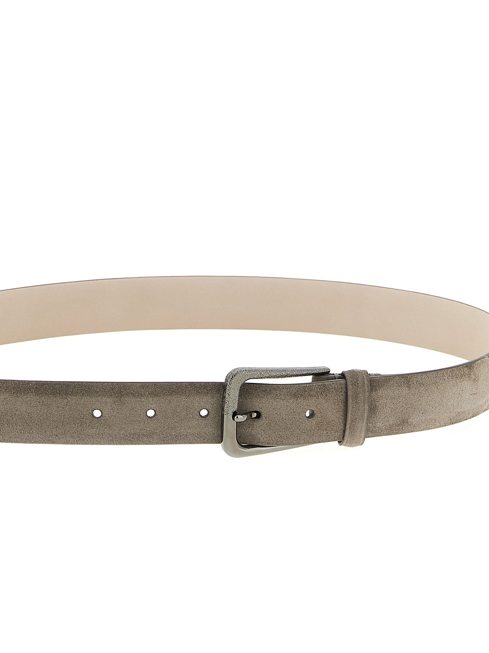 BRUNELLO CUCINELLI - BRUNELLO CUCINELLI Women’s Suede Belt Gray - Women’s Accessories